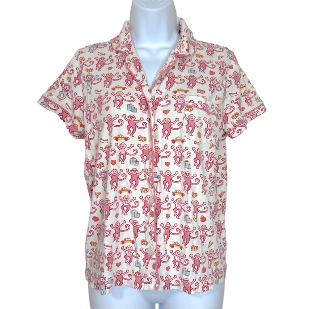 Roller Rabbit Pink Polo Monkey New York Pajama Top